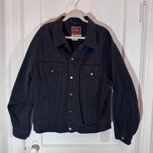 90s Y2K Vintage Wrangler Hero Denim Western Black Trucker Jacket XL Cotton